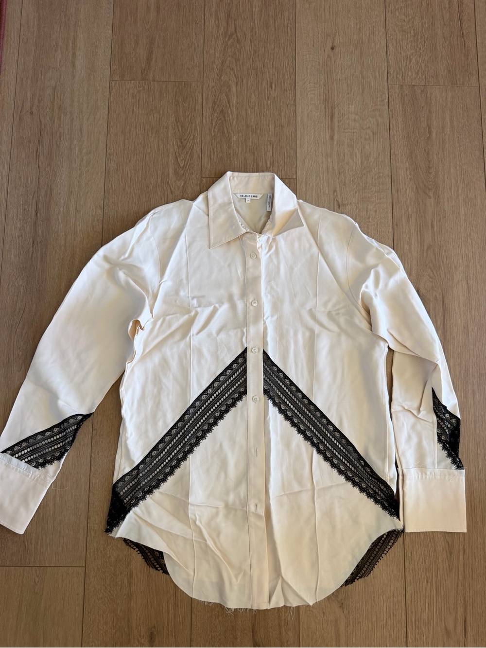 Helmut Lang Shirt with Black Lace Trim